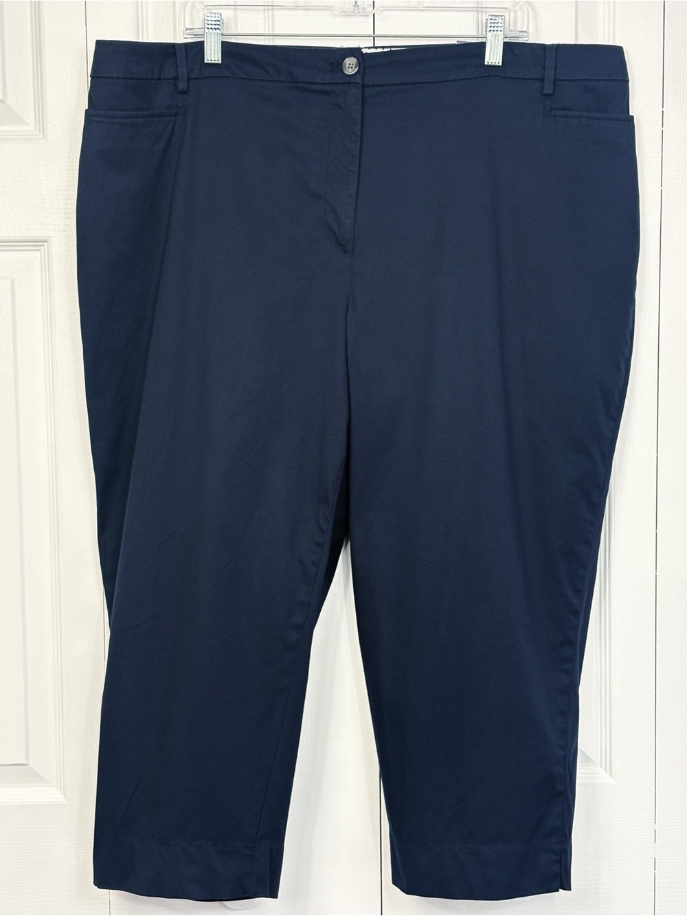 NWT Talbots Navy Blue High Rise Perfect Skimmer Slim Leg Crop Pants 22W